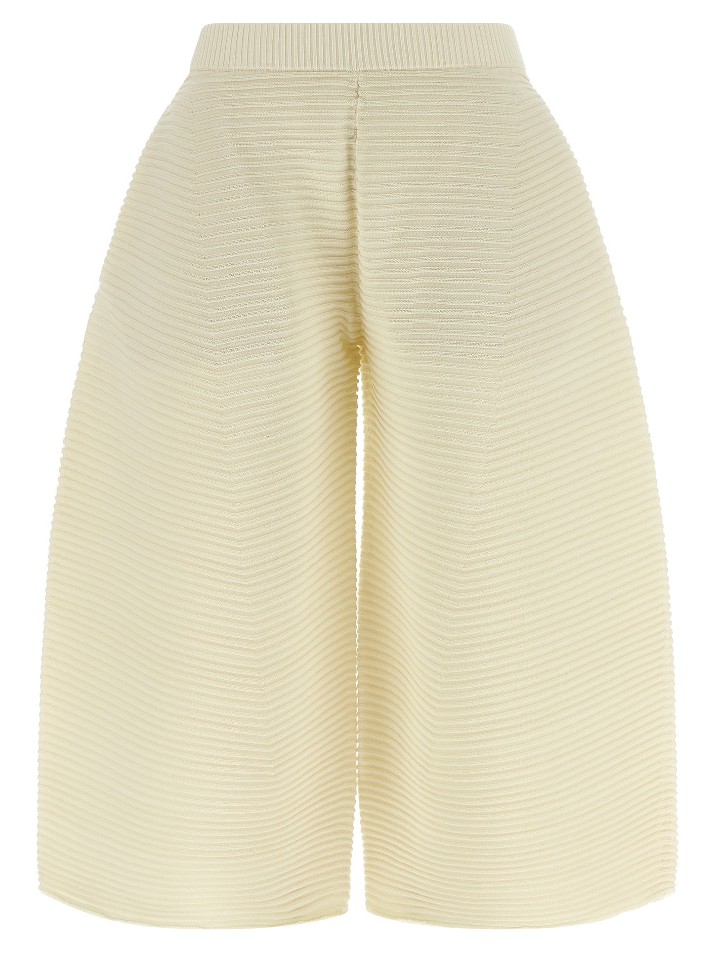 Issey Miyake Women's Wide Cropped Polyester & Nylon Trousers - White
