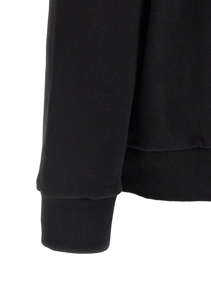 Sweatshirt Hoodie by MM6 Maison Margiela for men in cotton black features an avant-garde silhouette, showcasing a sophisticated hooded neckline and detail for a truly avant-garde finish.