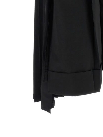 Trousers by Junya Watanabe for women in polyester polyurethane wool black features a tailored silhouette with a tailored straight, defined by its long and a sophisticated .