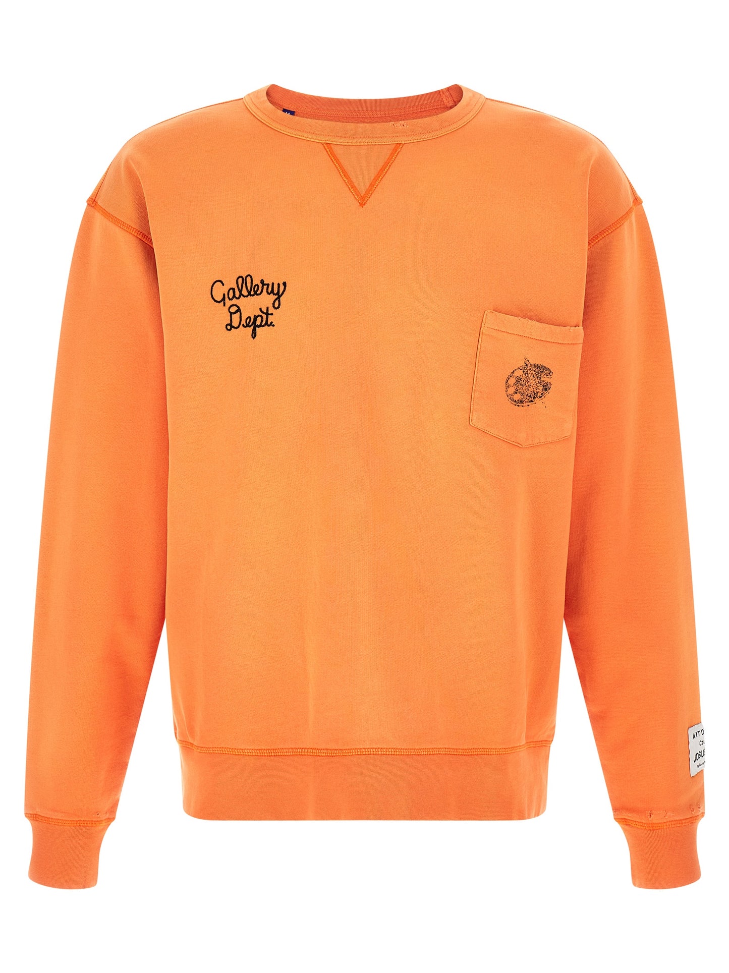 Sweatshirt by GALLERY DEPT. for men in cotton orange & print presents a smart casual silhouette, featuring a smart casual crew neckline and long-sleeve for a sophisticated look.