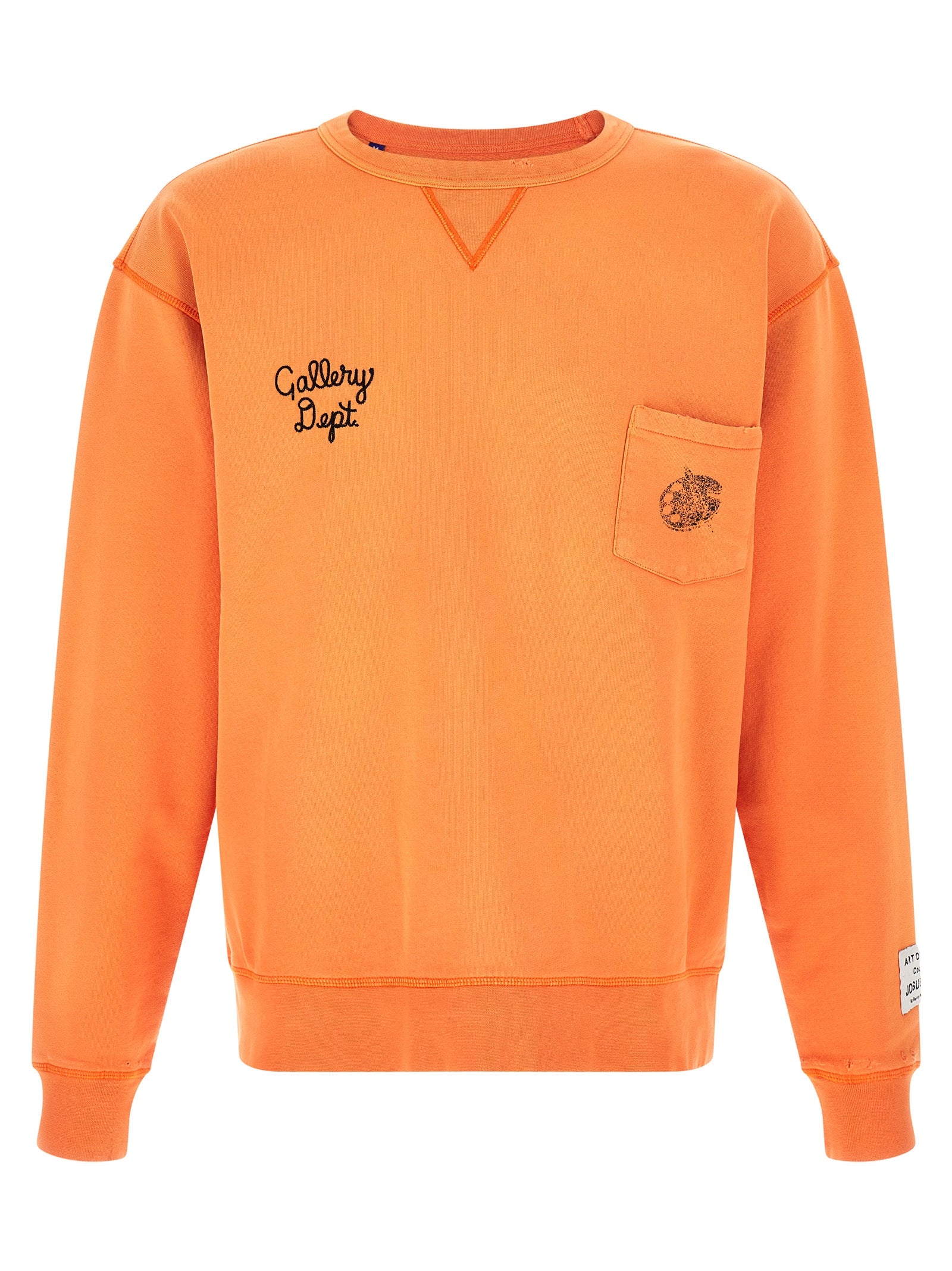 Sweatshirt by GALLERY DEPT. for men in cotton orange & print presents a smart casual silhouette, featuring a smart casual crew neckline and long-sleeve for a sophisticated look.