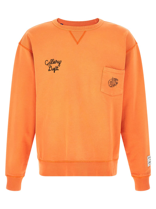 Sweatshirt by GALLERY DEPT. for men in cotton orange & print presents a smart casual silhouette, featuring a smart casual crew neckline and long-sleeve for a sophisticated look.