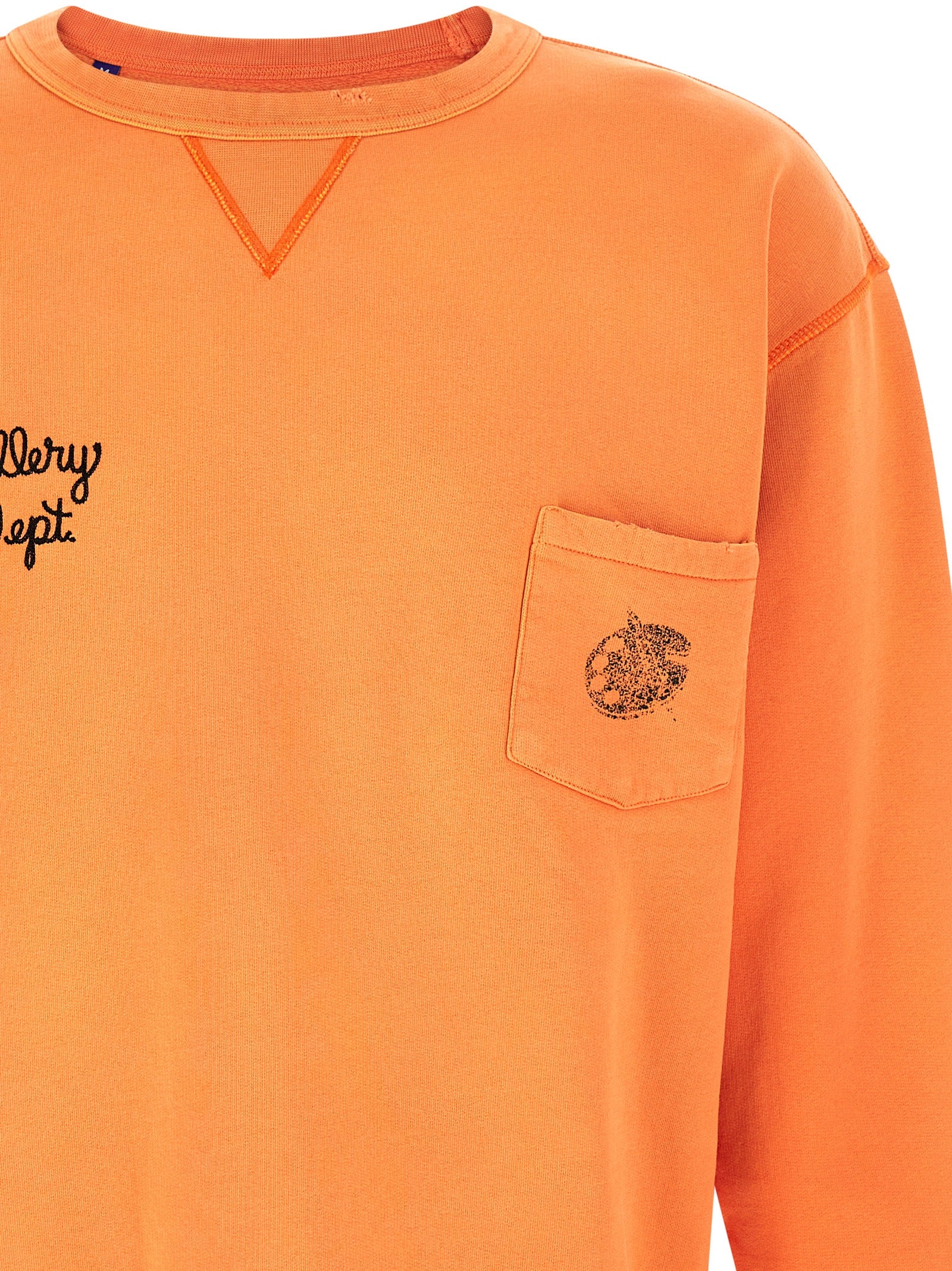 Sweatshirt by GALLERY DEPT. for men in cotton orange & print showcases a slouchy chic silhouette, artfully detailed with a slouchy chic crew neckline and for a slouchy chic finish.