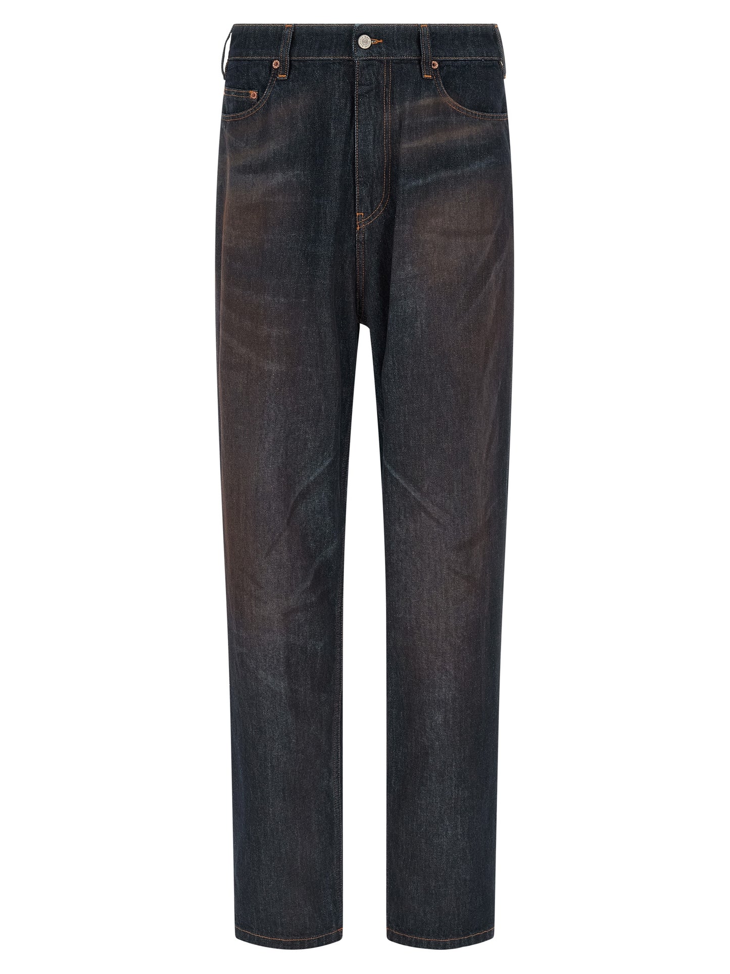 Jeans by MM6 Maison Margiela for men in cotton denim blue features a refined silhouette with a refined straight-leg, defined by a high rise and a refined long for a refined finish.