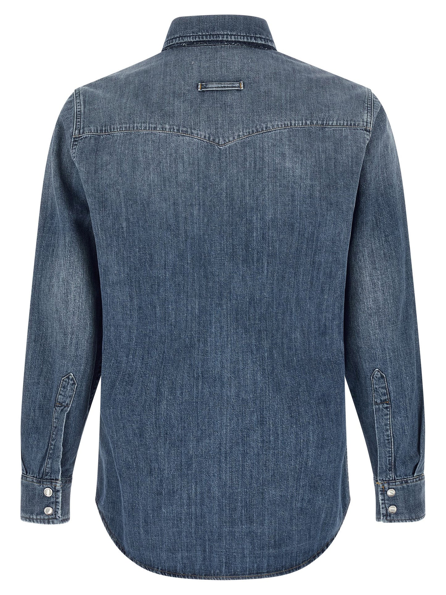 Shirt by Department 5 for men in linen & denim cotton blue, featuring a nuanced and nuanced for a sophisticated finish.