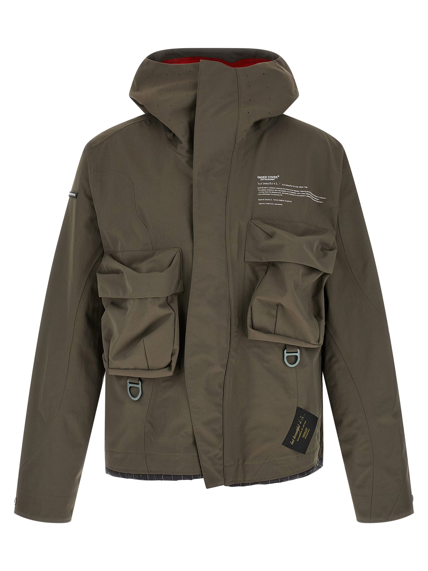 Undercover Men's Windproof Nylon Fabric Hooded Parka - Gray