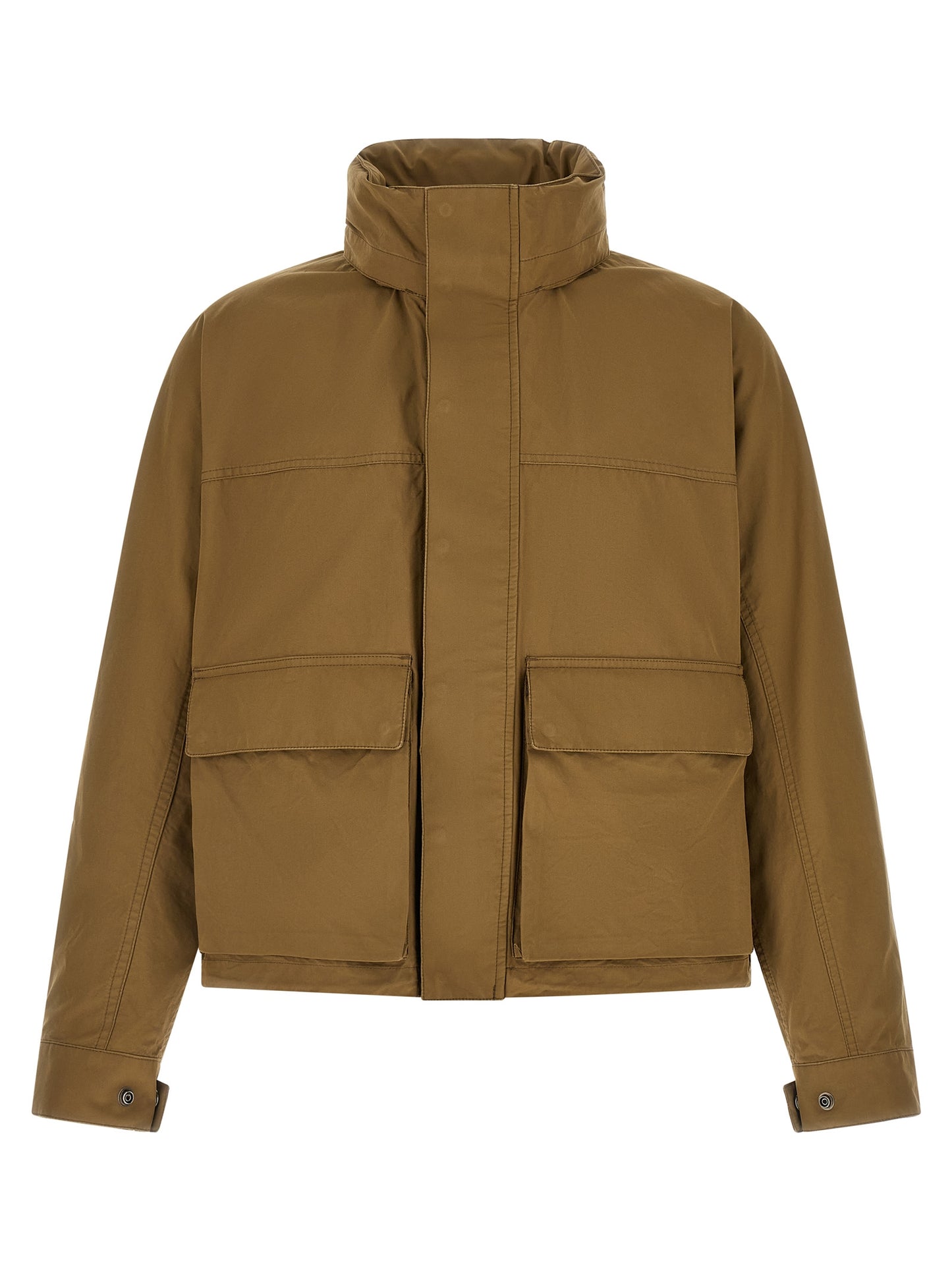 Hooded Parka by Lemaire for men in cotton bicolour & green features a modern silhouette, showcasing a sophisticated hooded high-neck neckline and premium lightweight, pockets & hooded for a truly modern finish.