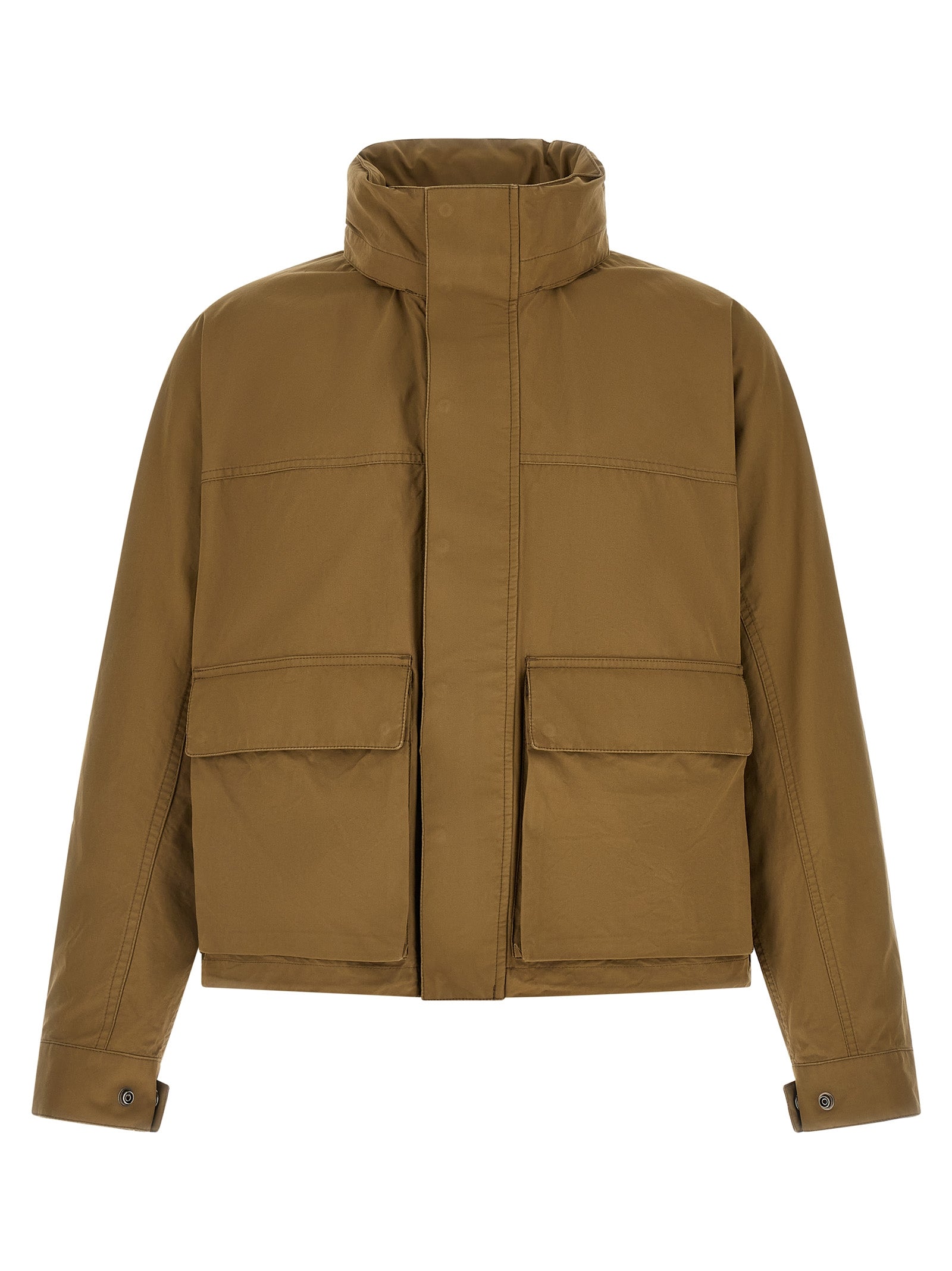 Hooded Parka by Lemaire for men in cotton bicolour & green features a modern silhouette, showcasing a sophisticated hooded high-neck neckline and premium lightweight, pockets & hooded for a truly modern finish.