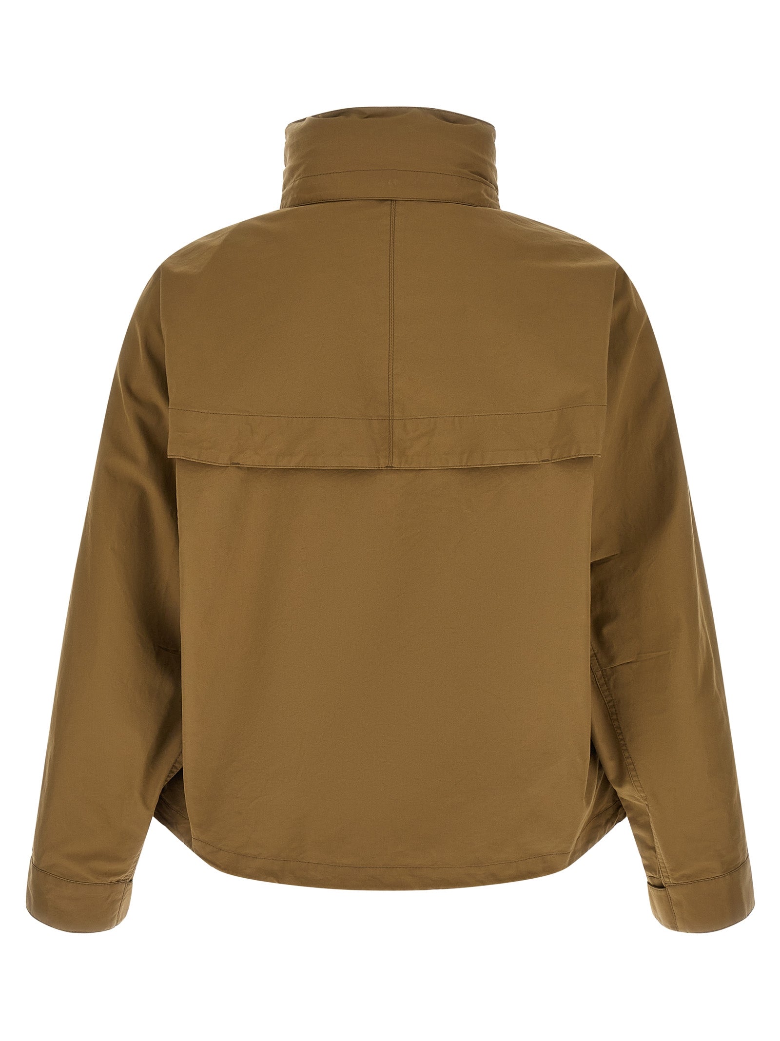 Hooded Parka by Lemaire for men in cotton bicolour & green features a stylish silhouette, meticulously detailed with a sophisticated hooded high-neck neckline and functional lightweight, pockets & hooded for a stylish finish.
