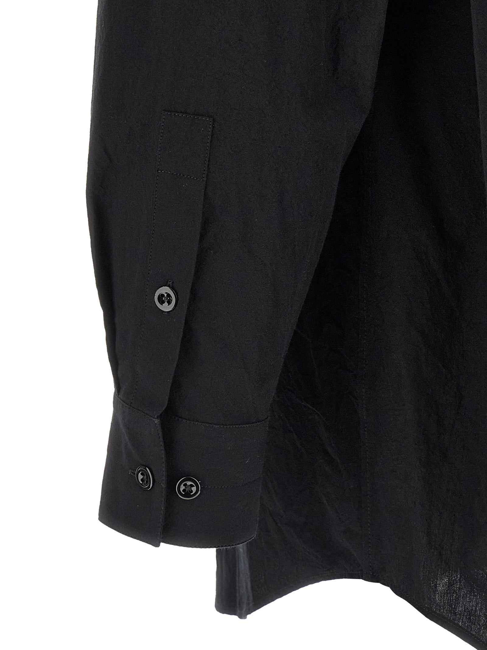 Shirt by Lemaire for men in cotton black, featuring a nuanced and nuanced for a sophisticated finish.