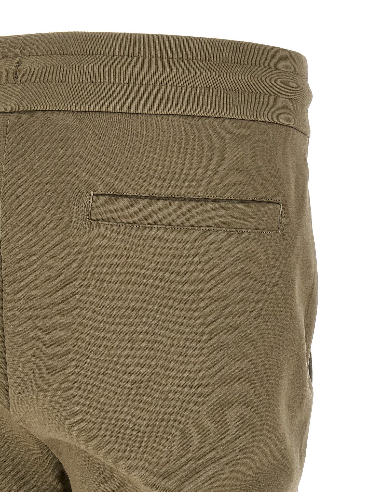 Joggers by Hugo Boss for men in polyester cotton & leather bicolour & green features an sartorial straight-leg and long with a cut for a sartorial finish.