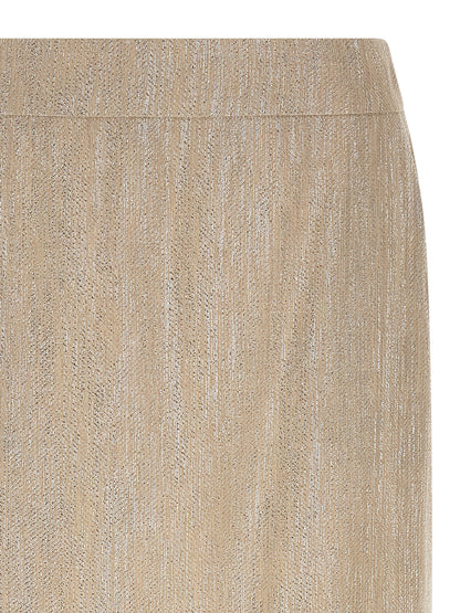 Skirt by Peserico for women in line poly cotton & viscose beige features a captivating silhouette, showcasing the captivating Women's Straight Line Poly Cotton & Viscose Skirt design with a sophisticated midi for a captivating look.