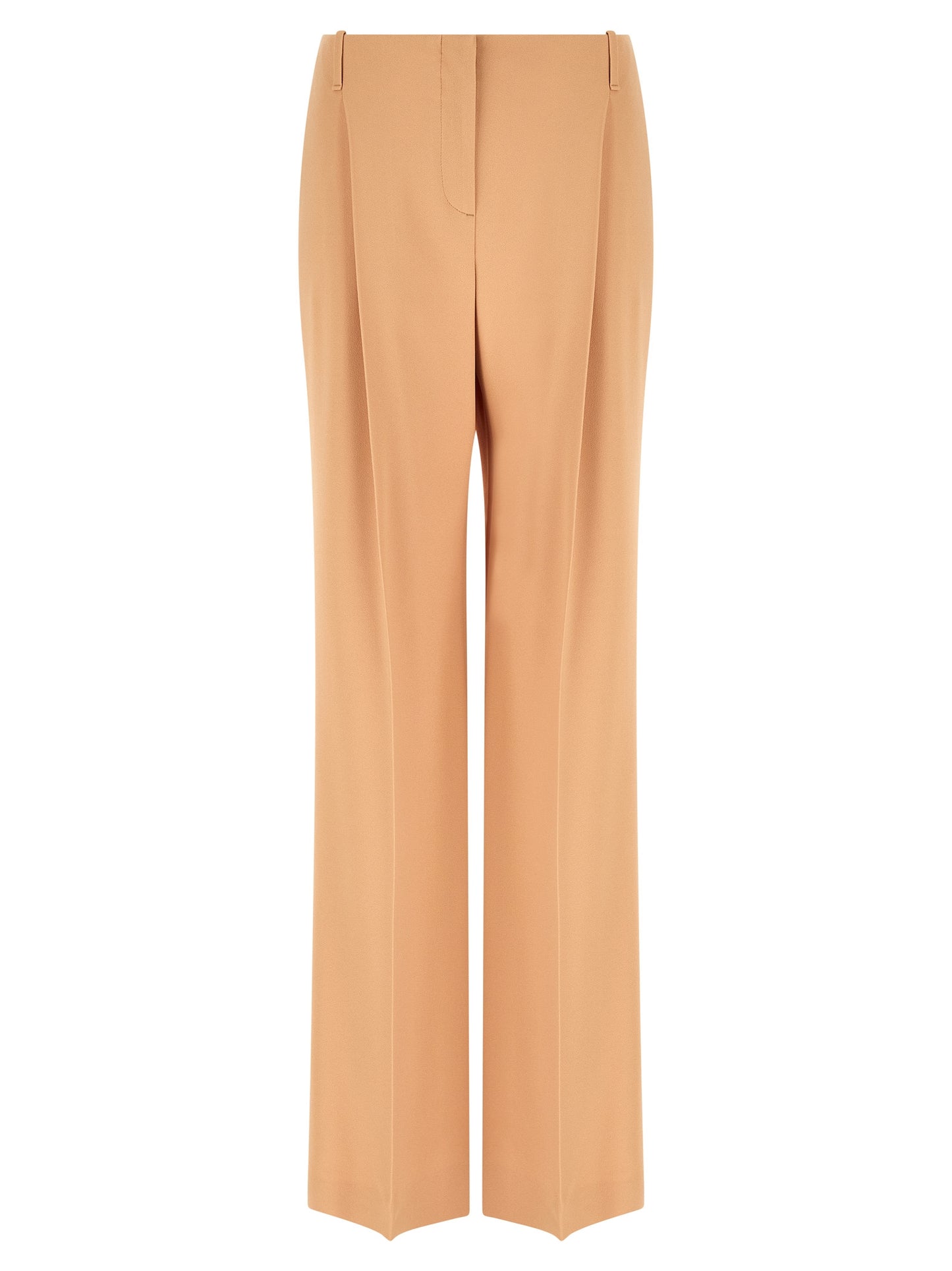 Trousers by Ermanno Scervino for women in acetate & viscose beige presents a perennial silhouette, meticulously tailored with a wide cut, long finish, and an elegant low rise.