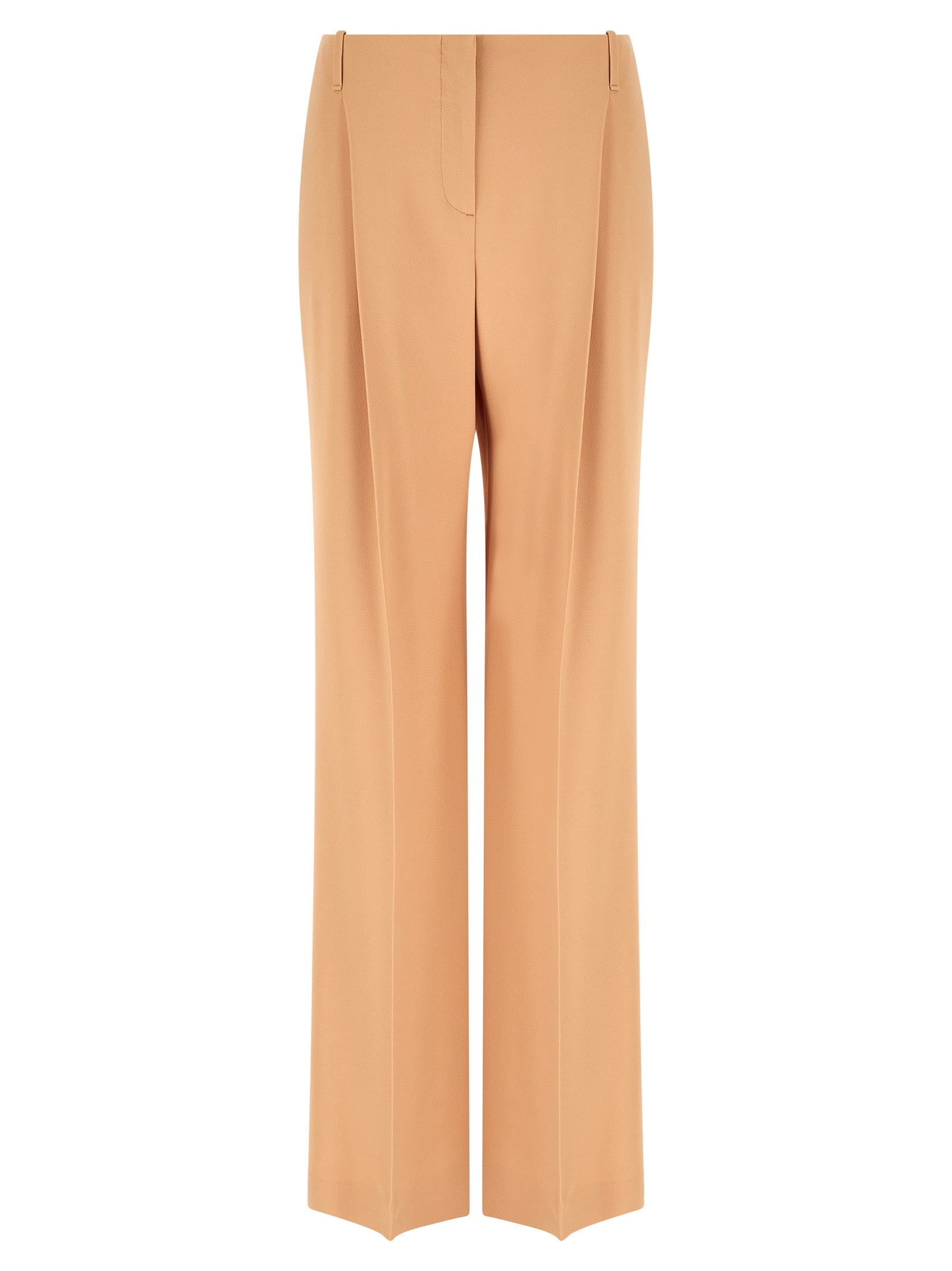 Trousers by Ermanno Scervino for women in acetate & viscose beige presents a perennial silhouette, meticulously tailored with a wide cut, long finish, and an elegant low rise.