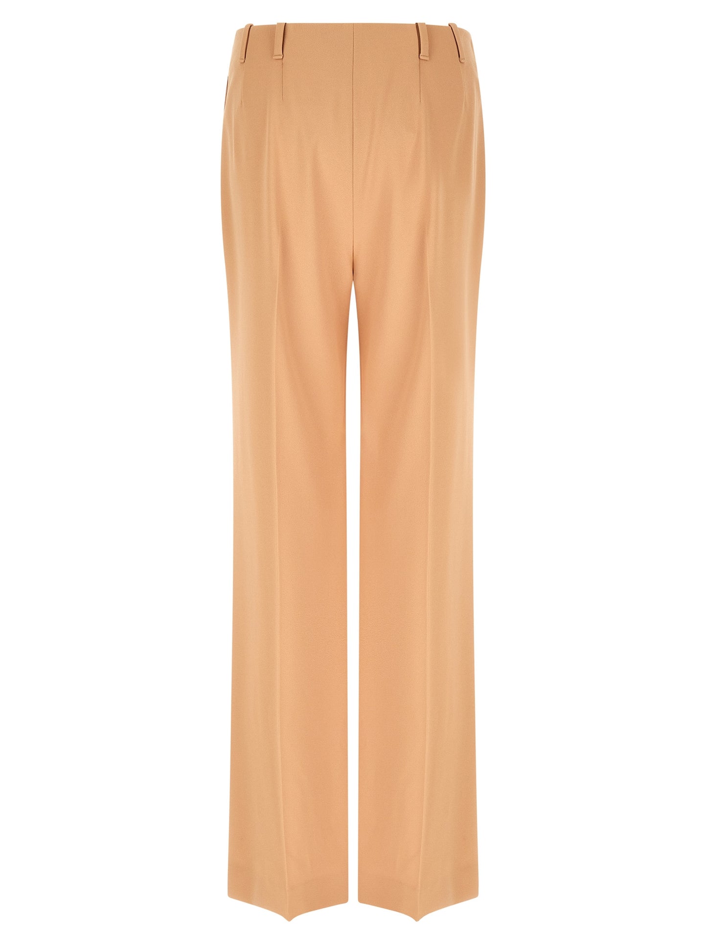 Trousers by Ermanno Scervino for women in acetate & viscose beige features a artisanal silhouette, showcasing a sophisticated wide with a long and low rise for a artisanal finish.