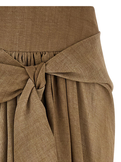 Ermanno Scervino Women's Denim Asymmetrical & Polyester Skirt - Beige Sand Print