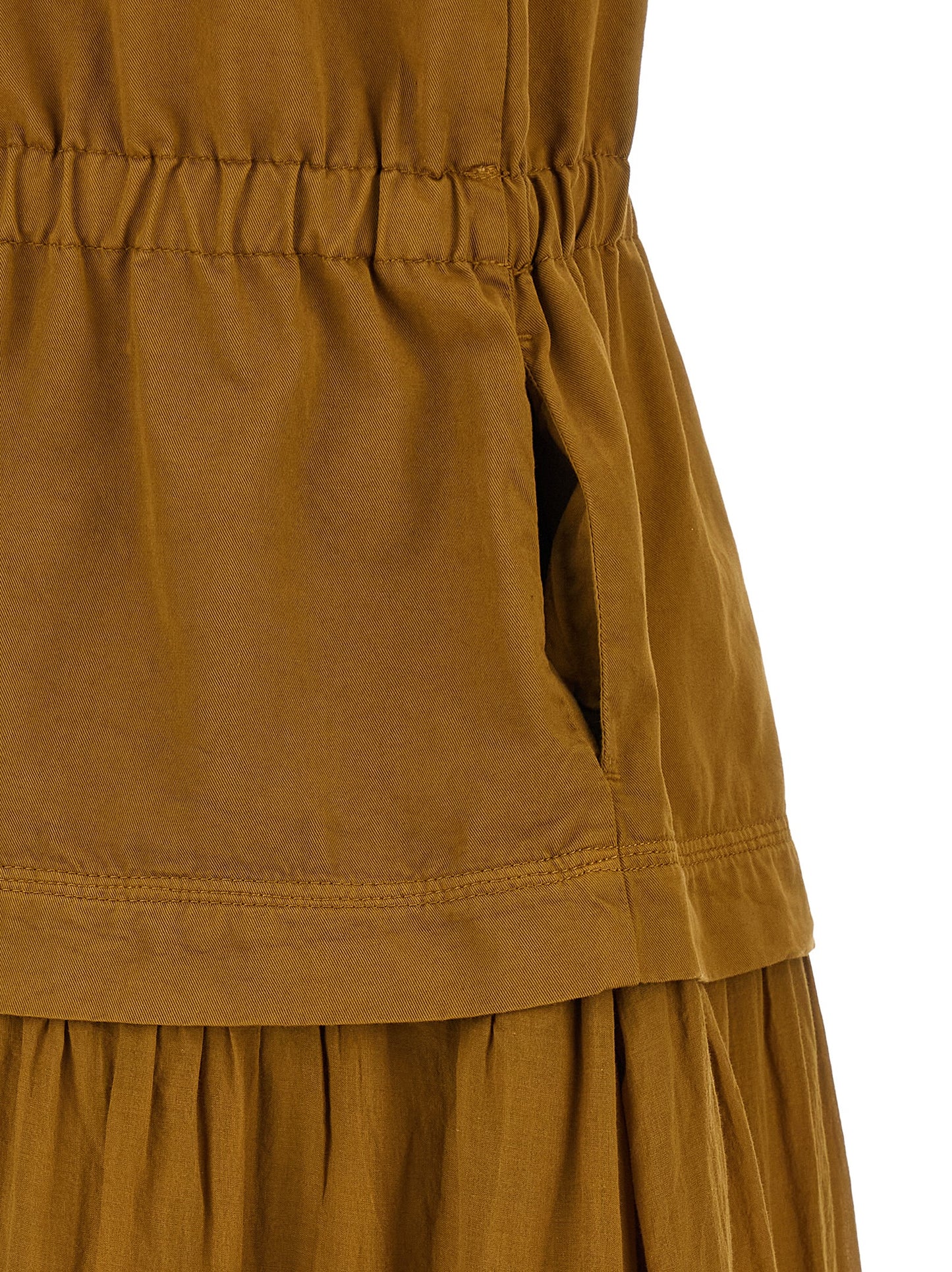 Dress by PINKO for women in cotton brown features an cute silhouette, detailed with a and that elegantly flows into a cute long.