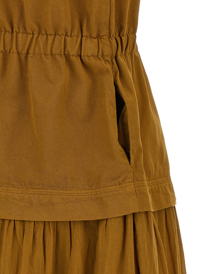 Dress by PINKO for women in cotton brown features an cute silhouette, detailed with a and that elegantly flows into a cute long.