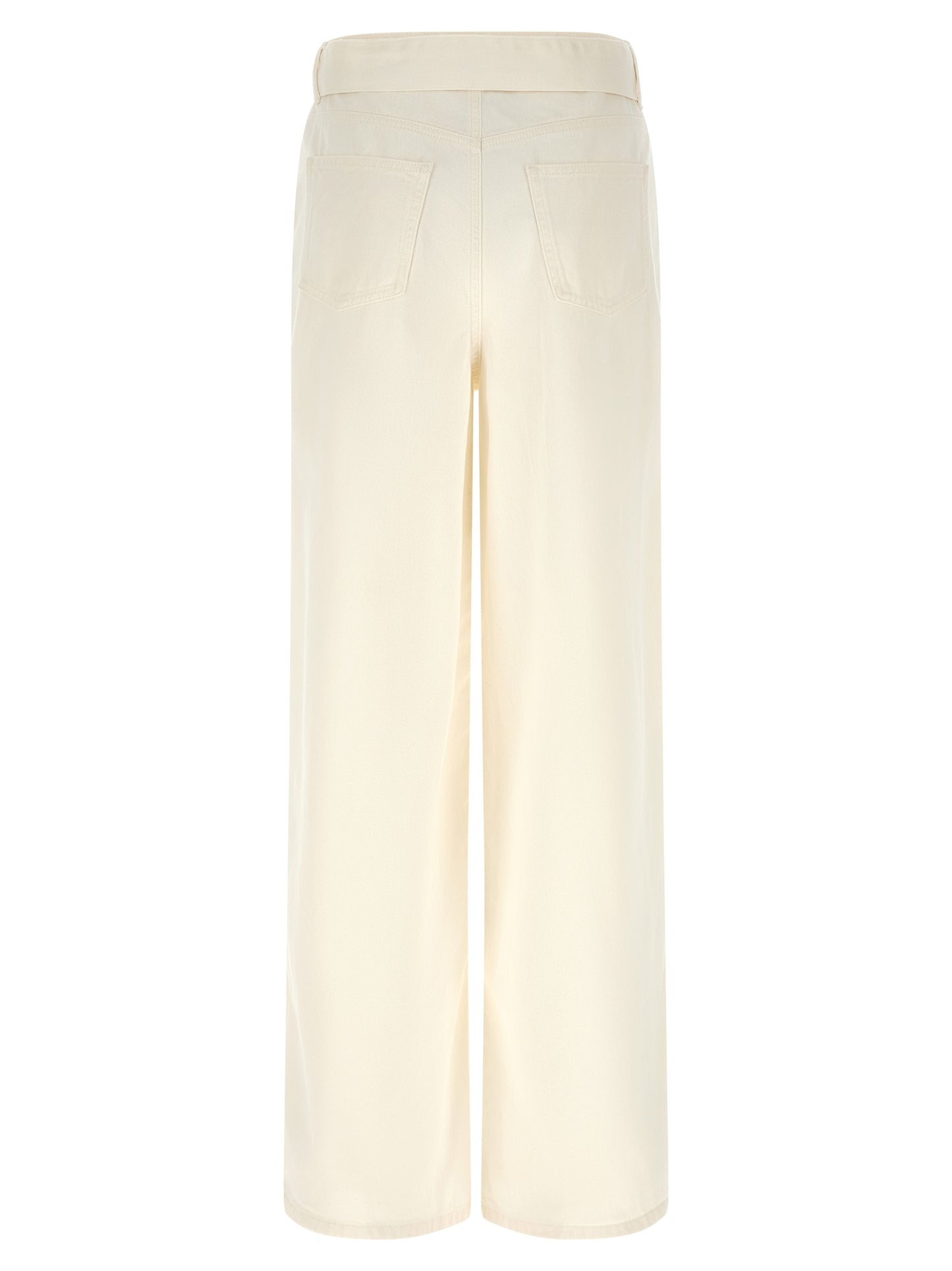 Jeans by Twinset for women in denim cotton white features a refined silhouette with a refined flared & wide, defined by a high rise and a refined long for a refined finish.