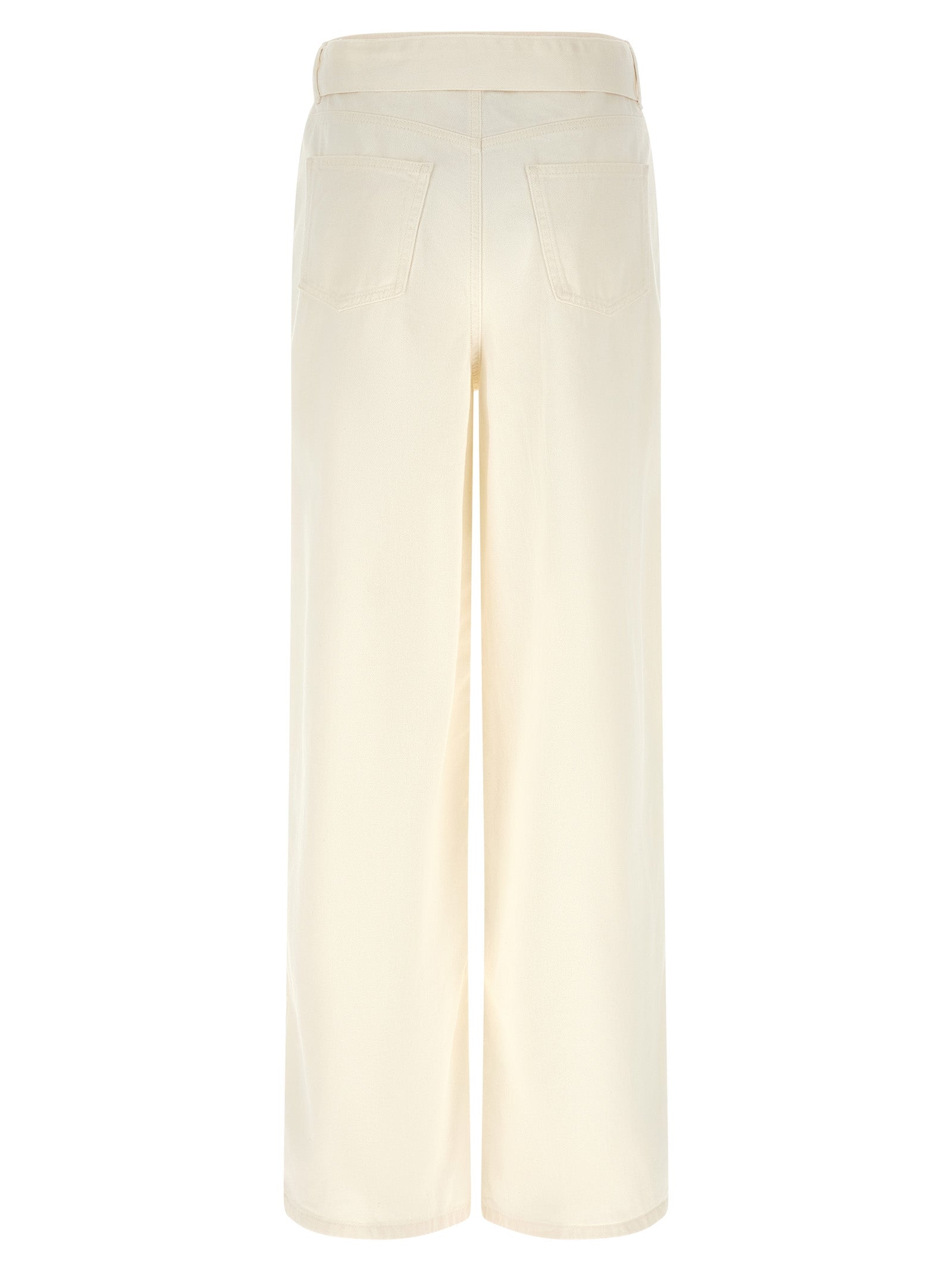 Jeans by Twinset for women in denim cotton white features a refined silhouette with a refined flared & wide, defined by a high rise and a refined long for a refined finish.