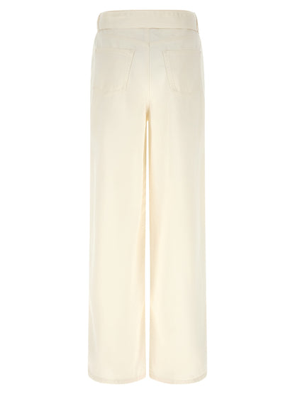 Jeans by Twinset for women in denim cotton white features a refined silhouette with a refined flared & wide, defined by a high rise and a refined long for a refined finish.