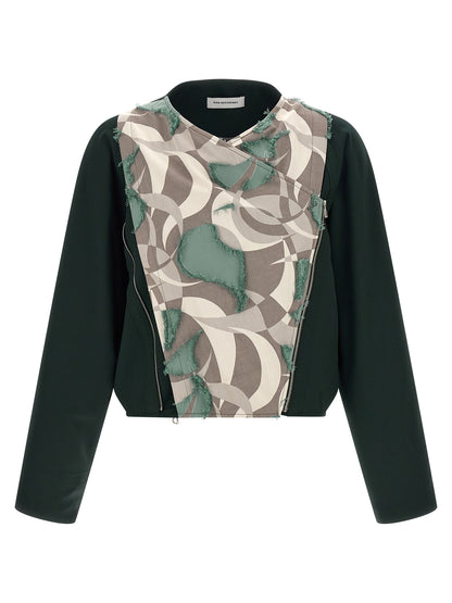 Kiko Kostadinov Men's Blouson V Neck Virgin Wool Windbreaker Jacket - Multicolor Patterned