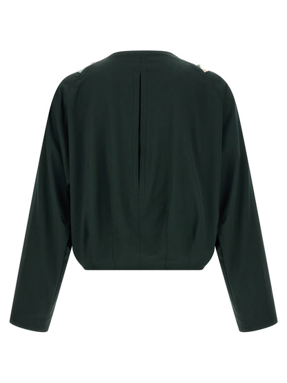 Kiko Kostadinov Men's Blouson V Neck Virgin Wool Windbreaker Jacket - Multicolor Patterned