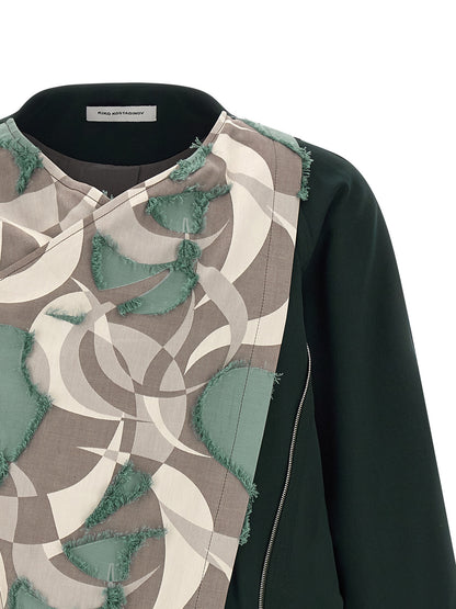 Kiko Kostadinov Men's Blouson V Neck Virgin Wool Windbreaker Jacket - Multicolor Patterned