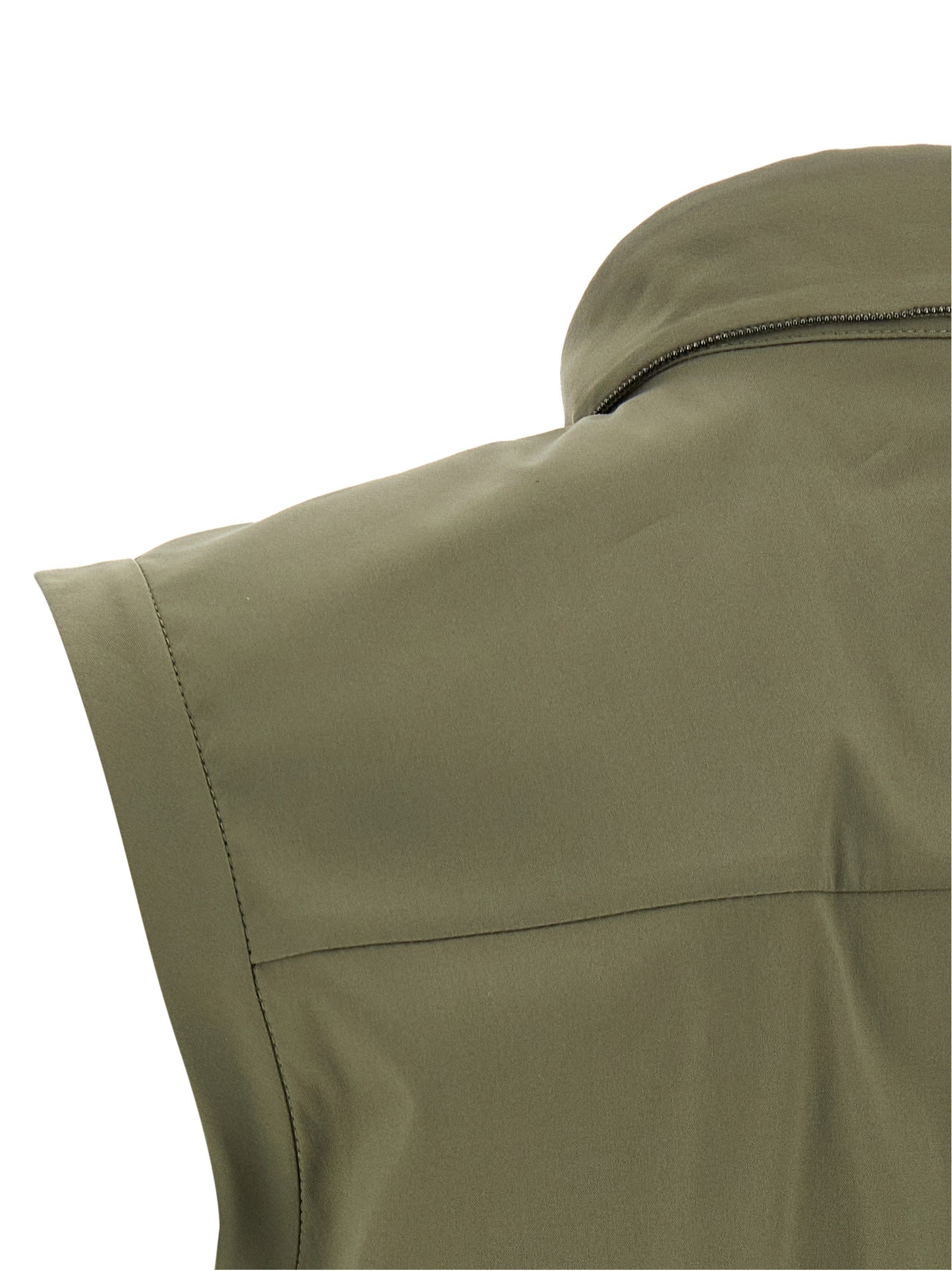 Blouse by Brunello Cucinelli for women in stretch polyamide cotton bicolour & green, featuring a nuanced and nuanced for a sophisticated finish.