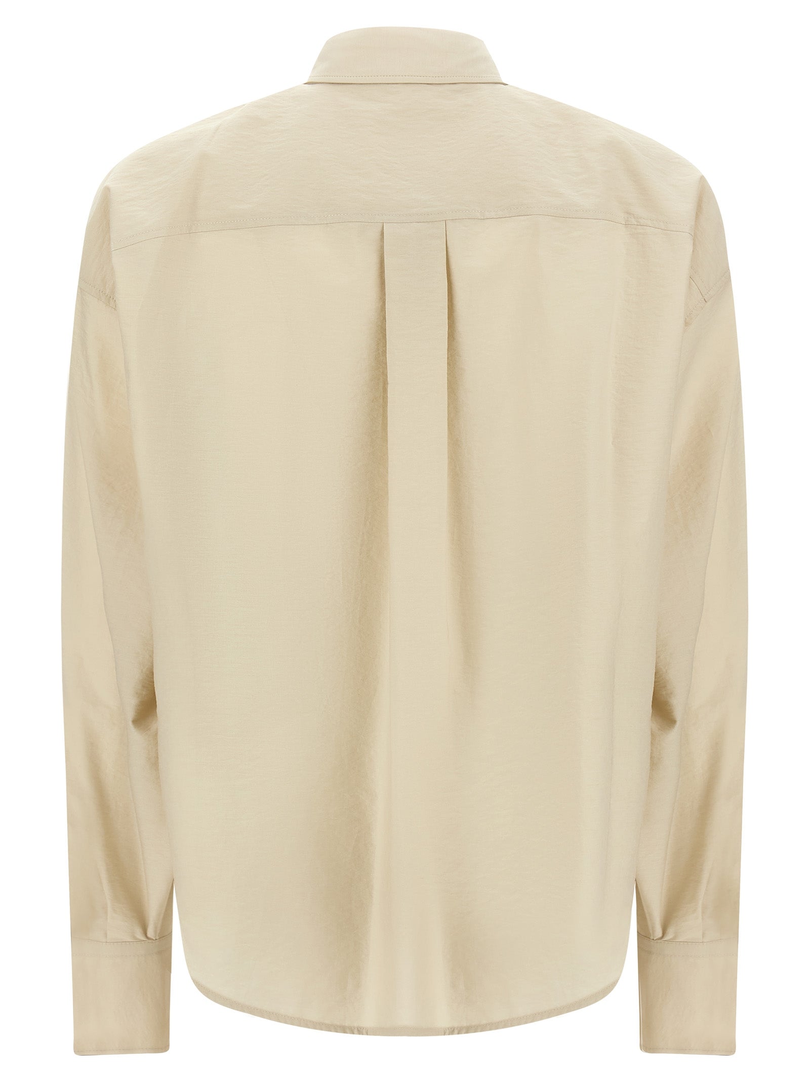 Blouse by Brunello Cucinelli for women in polyamide cotton & sequins beige & pearl showcases a sublime silhouette, artfully detailed with a sublime and for a sophisticated, sublime finish.
