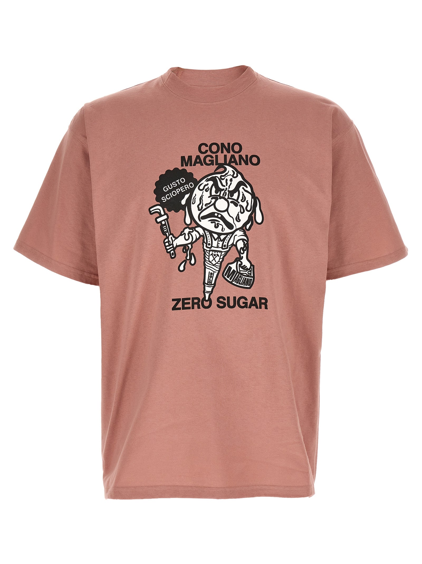 T-Shirt by Magliano for men in cotton multicolor, pink & print showcases a fashionable silhouette, elegantly detailed with a fashionable and crew neckline for a sophisticated, high-fashion look.
