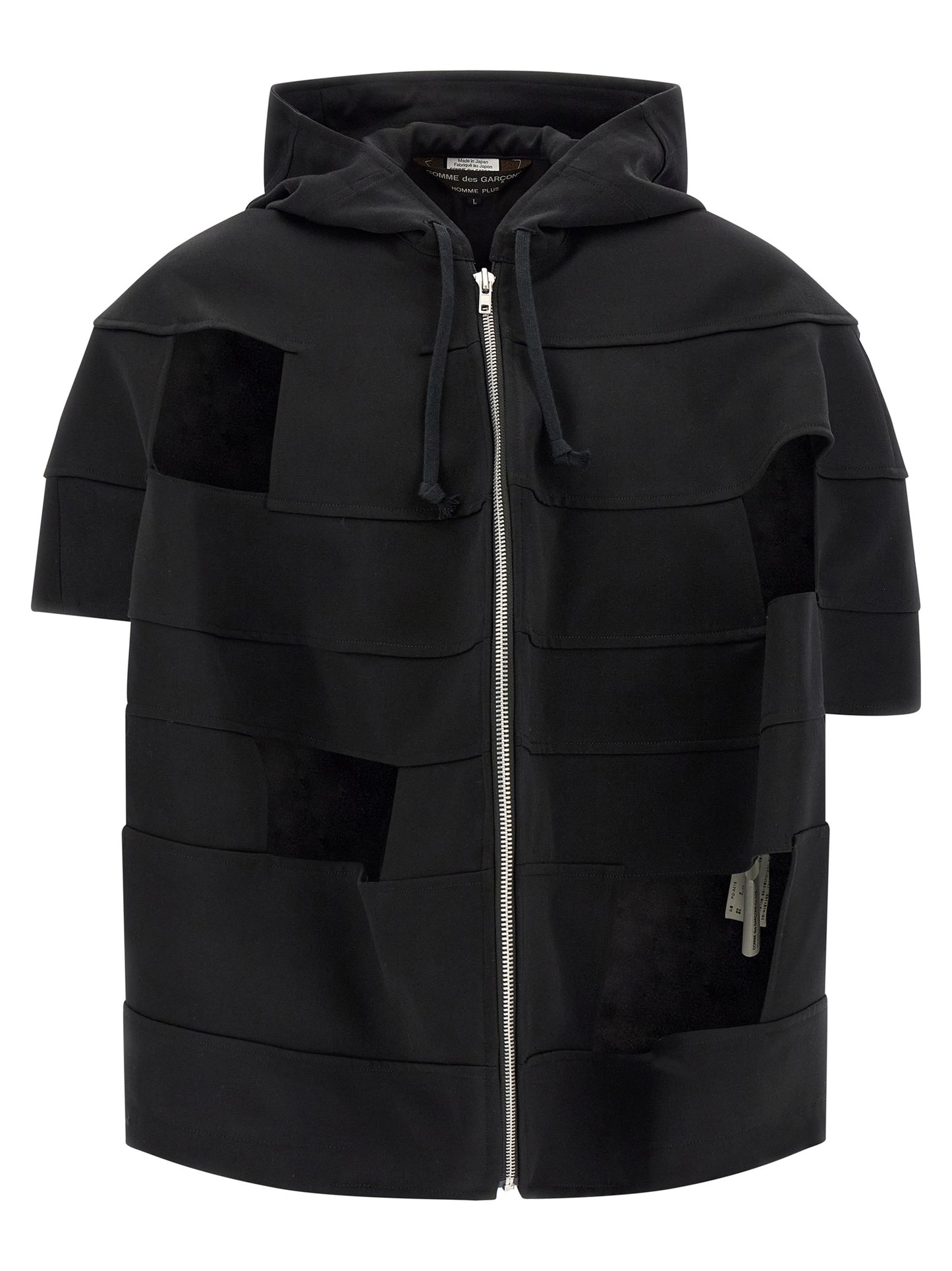 Comme Des Garçons Men's Cupro Wool Hooded Windbreaker Jacket - Black