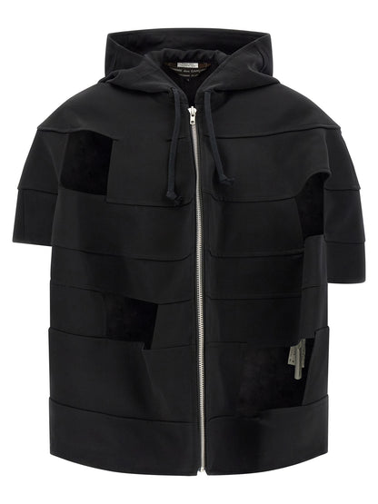 Comme Des Garçons Men's Cupro Wool Hooded Windbreaker Jacket - Black