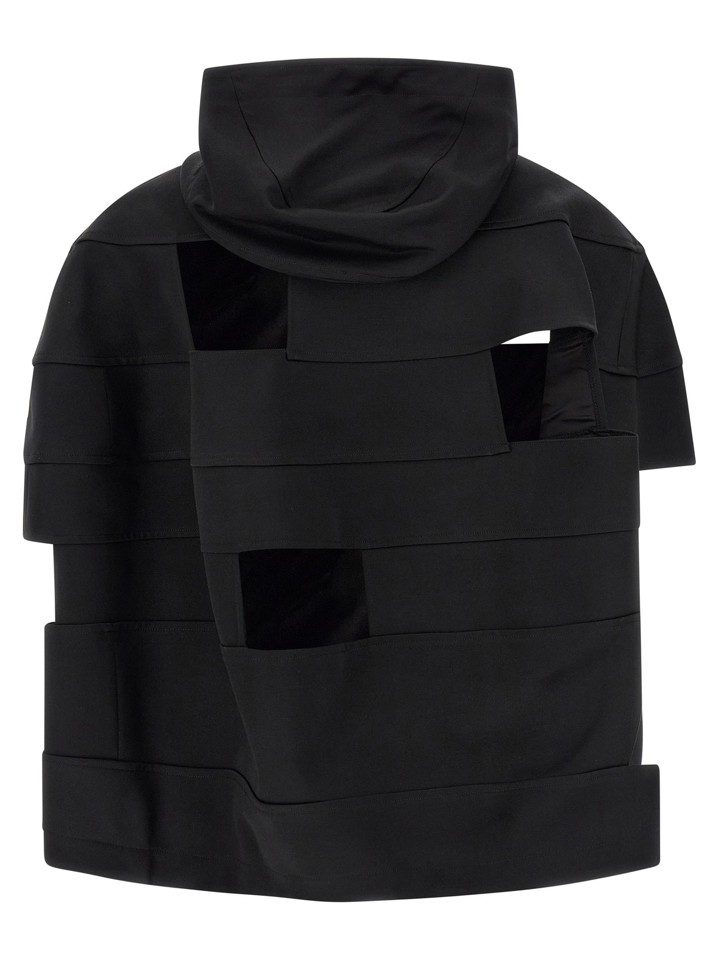 Comme Des Garçons Men's Cupro Wool Hooded Windbreaker Jacket - Black