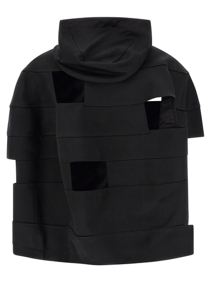 Comme Des Garçons Men's Cupro Wool Hooded Windbreaker Jacket - Black