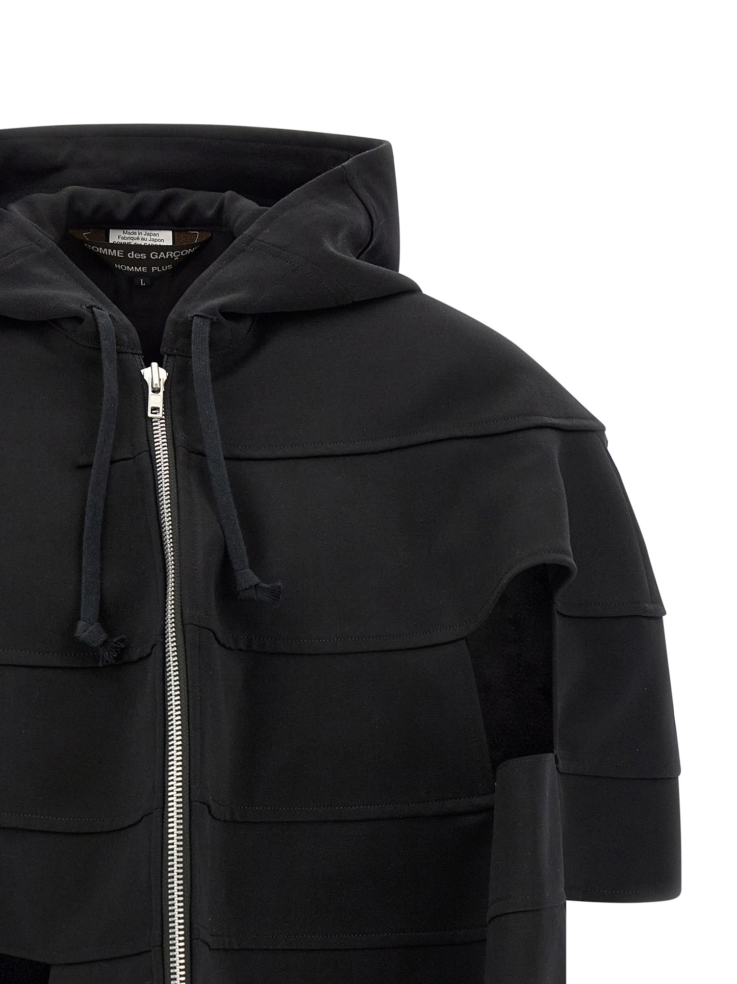 Comme Des Garçons Men's Cupro Wool Hooded Windbreaker Jacket - Black