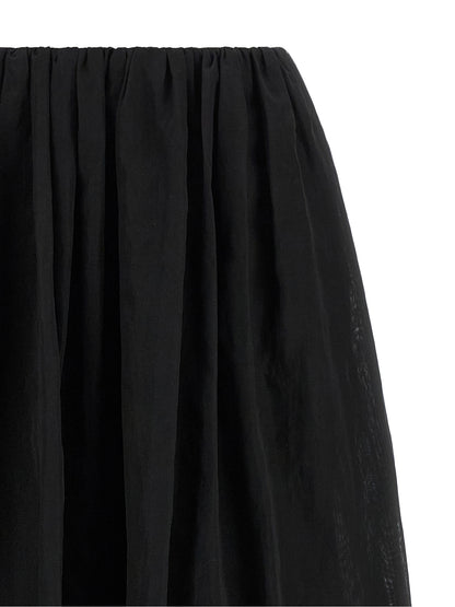 Skirt by Brunello Cucinelli for women in cotton black & transparent features a sublime silhouette, showcasing the sublime design of the Women's Flared Cotton Mini Skirt in a sophisticated mini.