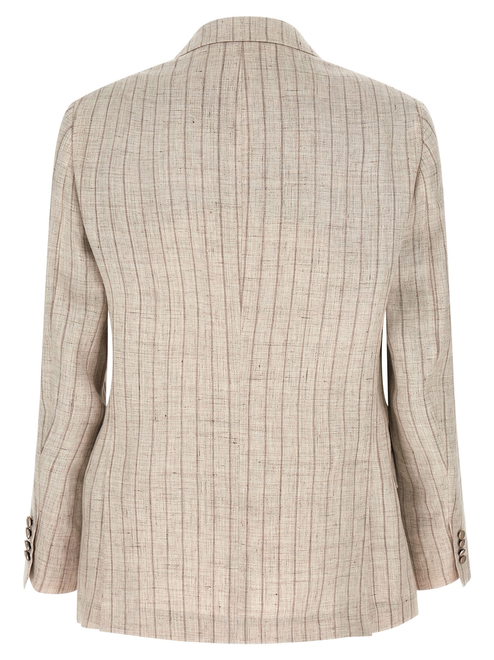 Blazer by Brunello Cucinelli for men in cupro linen twill gray features an sartorial silhouette, showcasing a sophisticated and sartorial for a truly sartorial finish.