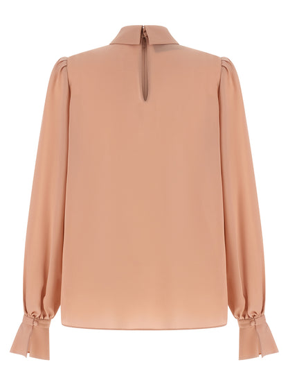 Blouse by Valentino Garavani for women in silk multicolor, pink & floral presents a discerning silhouette, showcasing a sophisticated high-neck neckline and for a truly discerning finish.