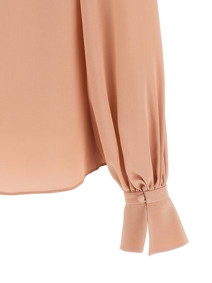 Blouse by Valentino Garavani for women in silk multicolor, pink & floral showcases a sleek silhouette, elegantly detailed with a sleek and for a sleek finish.