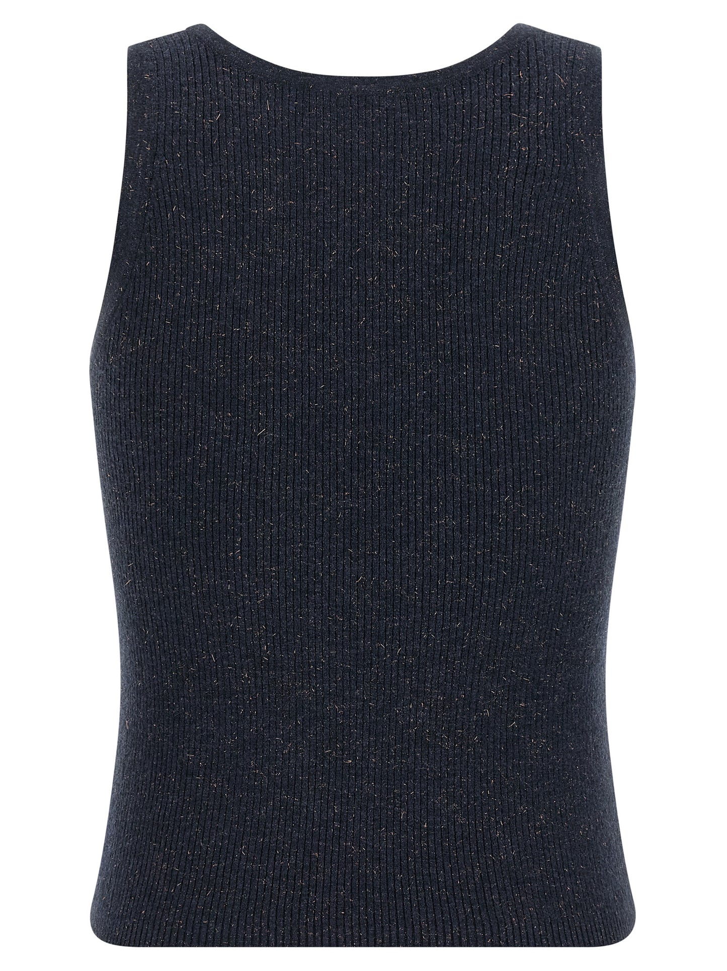 Tank Top by Brunello Cucinelli for women in viscose silk & cashmere blue showcases a perennial silhouette, artfully detailed with a design and a perennial round neckline.