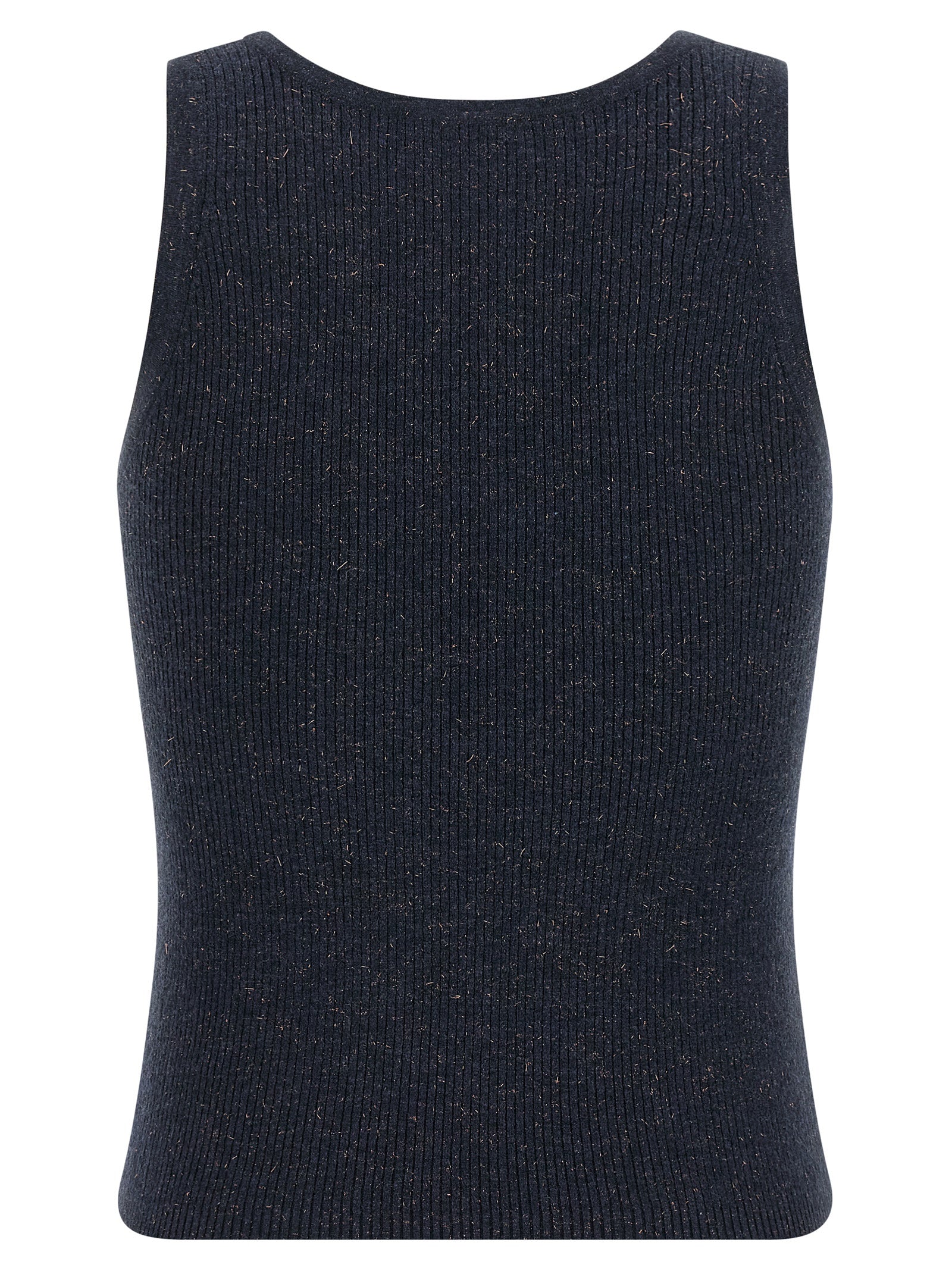 Tank Top by Brunello Cucinelli for women in viscose silk & cashmere blue showcases a perennial silhouette, artfully detailed with a design and a perennial round neckline.