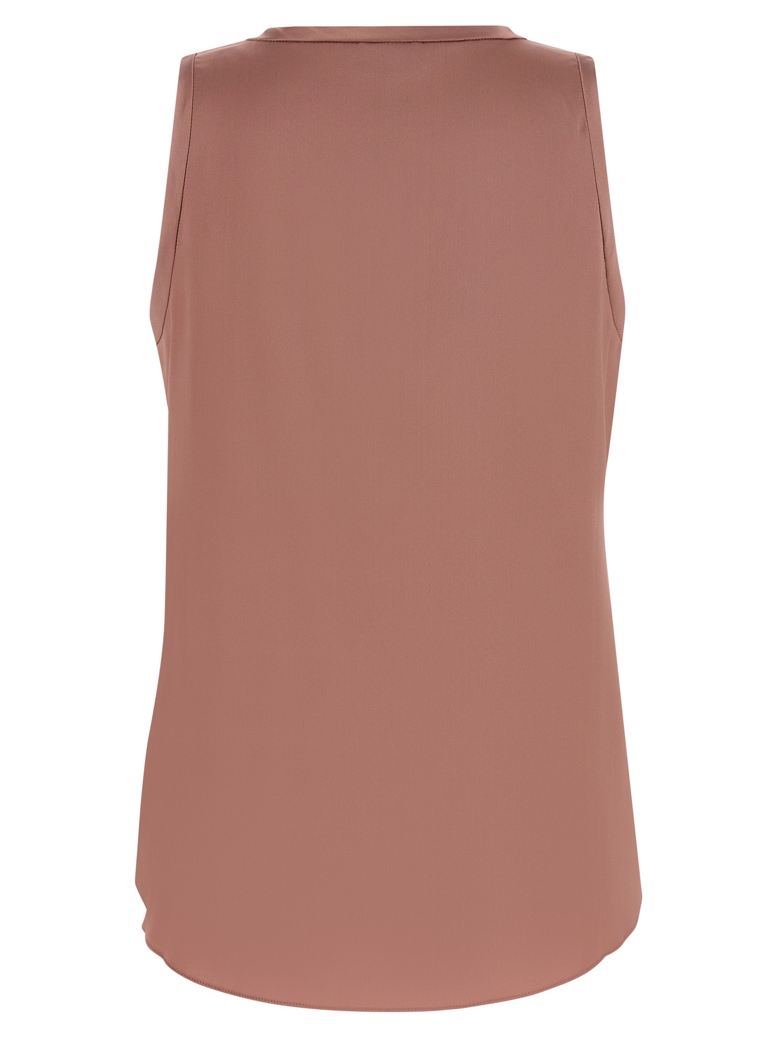 T-Shirt by Brunello Cucinelli for women in silk satin multicolor & pink showcases a unassuming silhouette, artfully detailed with a refined round neckline and unassuming for a sophisticated, contemporary look.
