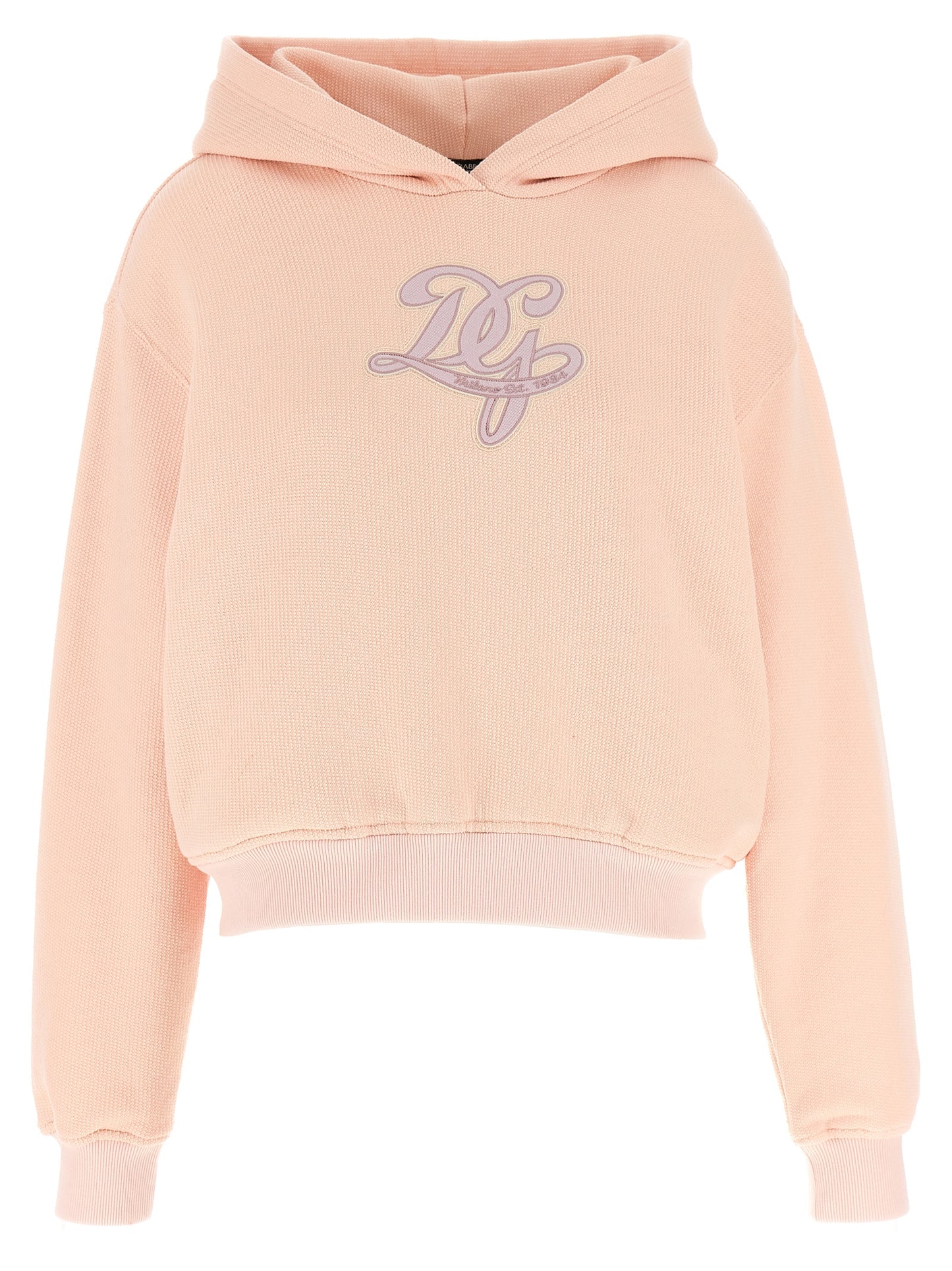 Sweatshirt Hoodie by Dolce & Gabbana for women in cotton multicolor & pink features an dramatic silhouette, showcasing a sophisticated hooded neckline and dramatic long-sleeve for a refined, modern aesthetic.