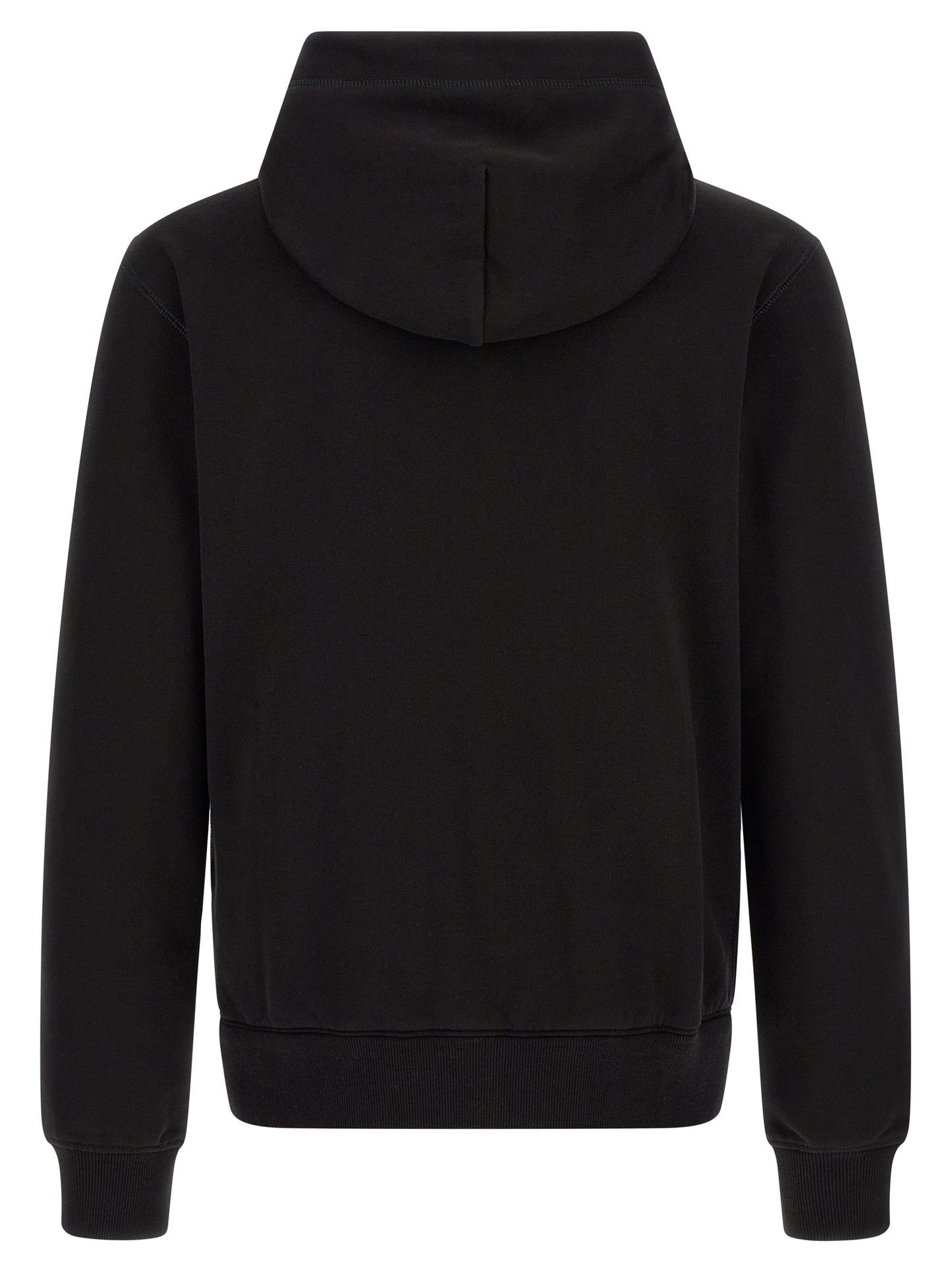 Sweatshirt Hoodie by Dolce & Gabbana for men in cotton black features an avant-garde silhouette, showcasing a sophisticated hooded neckline and detail for a truly avant-garde finish.