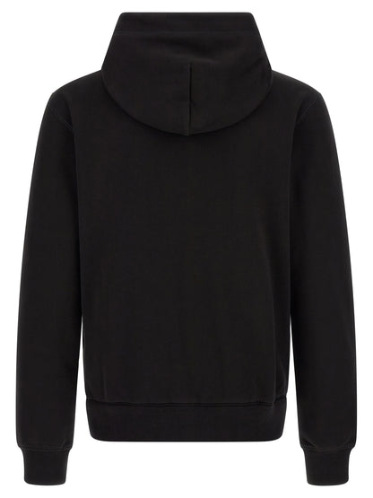 Sweatshirt Hoodie by Dolce & Gabbana for men in cotton black features an avant-garde silhouette, showcasing a sophisticated hooded neckline and detail for a truly avant-garde finish.
