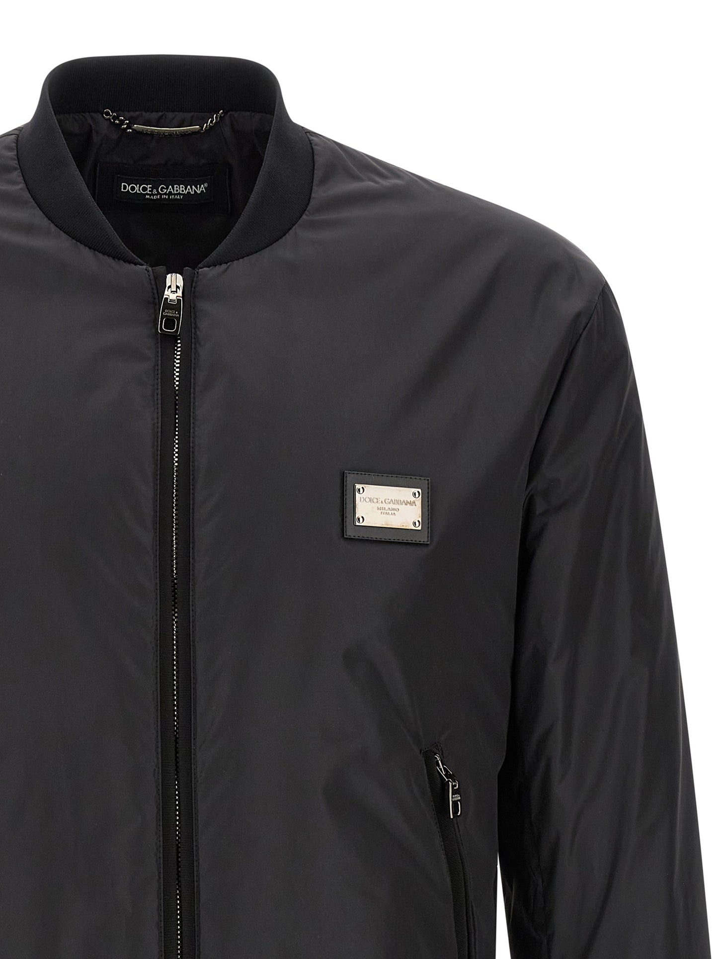 Dolce & Gabbana Black Polyamide Bomber
