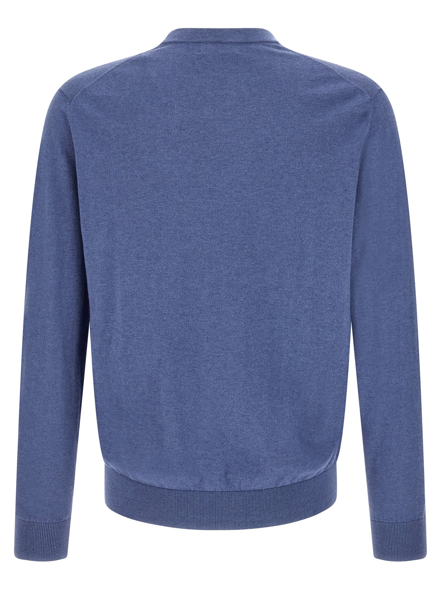 Cardigan by Ballantyne for men in cashmere cotton blend blue, pearl, patterned, argyle & jacquard features an crisp silhouette, showcasing a sophisticated v-neck neckline and detail for a truly crisp finish.
