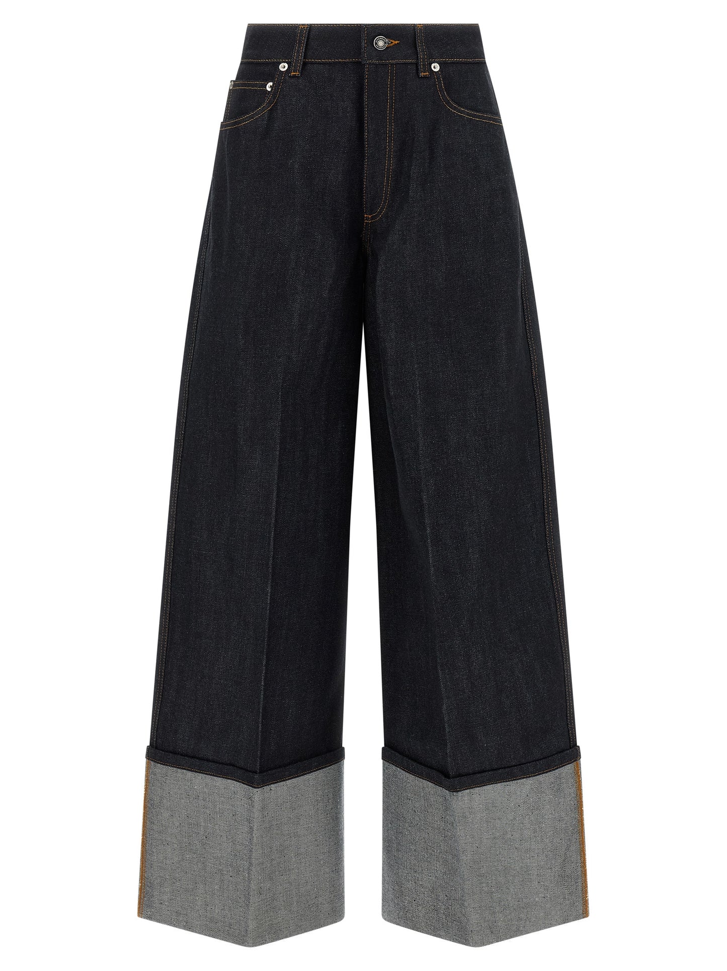 Jeans by Givenchy for women in denim cotton & suede leather blue features an sophisticated and flared & wide with a precise long, creating a sophisticated and sophisticated silhouette.