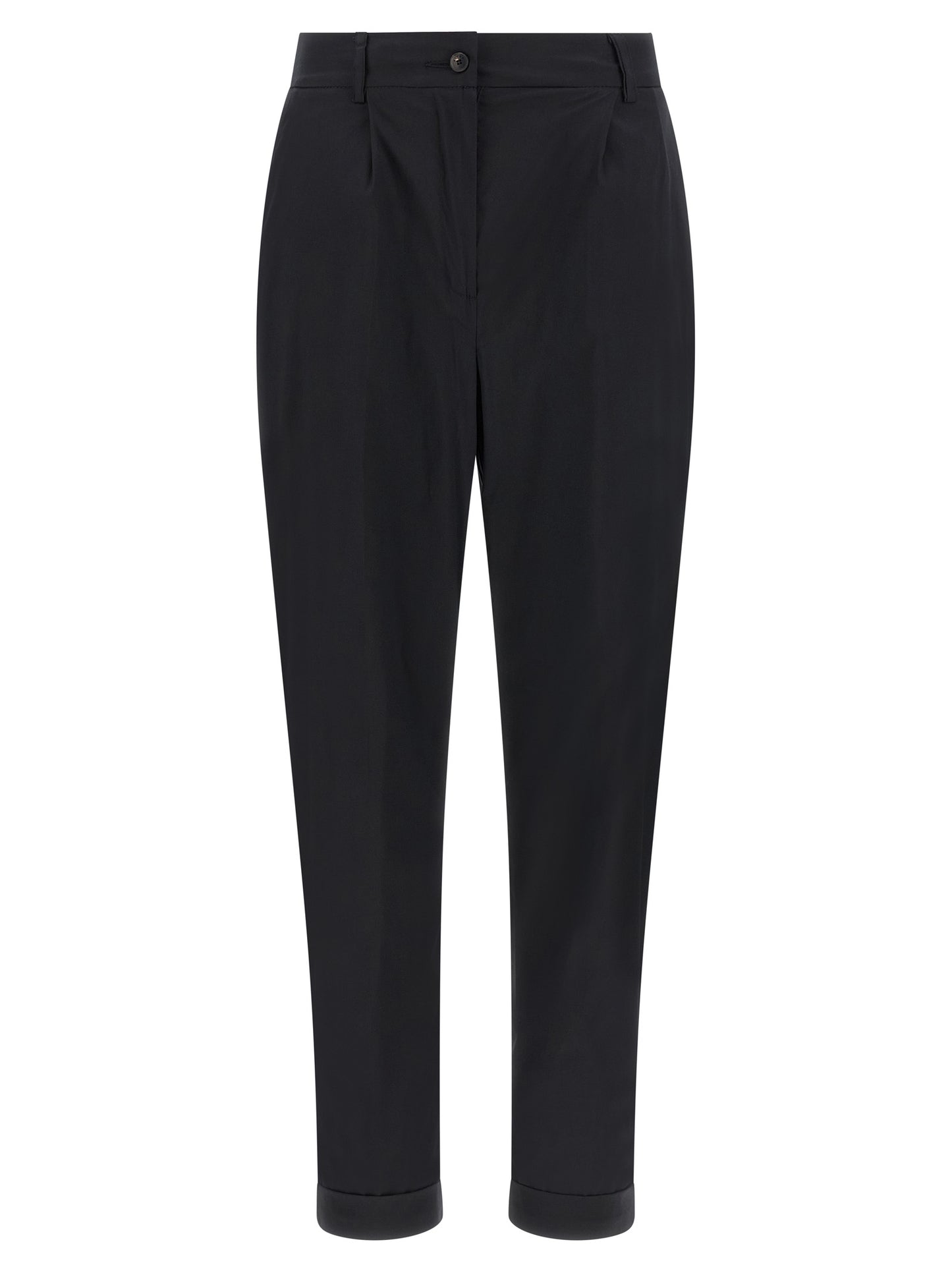 Kiton Black Cotton Casual Pants